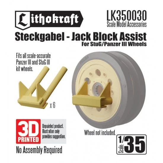 Lithokraft 350030 1/35 Steckgabel - Jack Block Assist for SugG/Panzer III Wheels