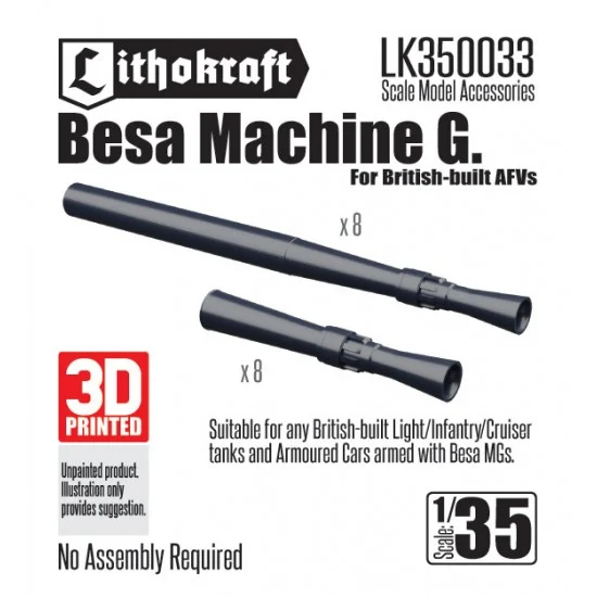 Lithokraft 350033 1/35 British Built AFVs Besa Machine G - Military Vehicles & Tanks