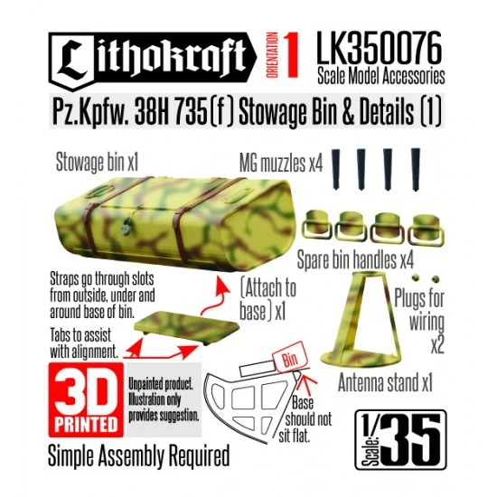 Lithokraft 350076 1/35 Pz.Kpfw. 38H 735(f) Stowage Bin and Details #1 - Military Vehicles & Tanks