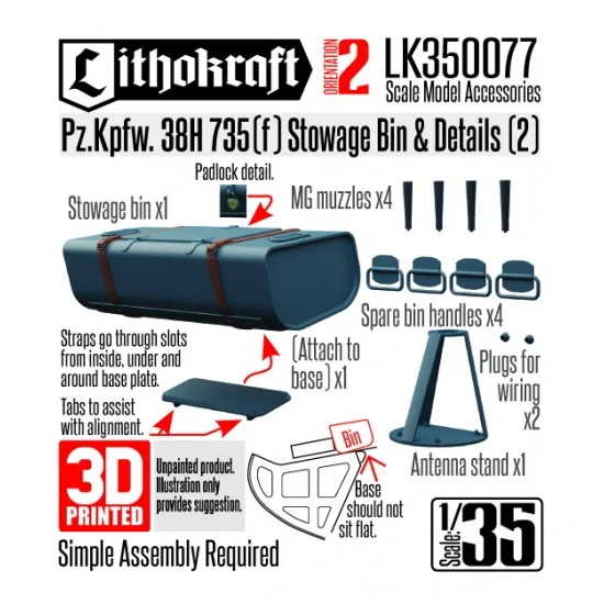 Lithokraft 350077 1/35 Pz.Kpfw. 38H 735(f) Stowage Bin and Details #2 - Military Vehicles & Tanks