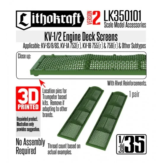 Lithokraft 350101 1/35 KV-1/2 Engine Deck Screen Ver. 2