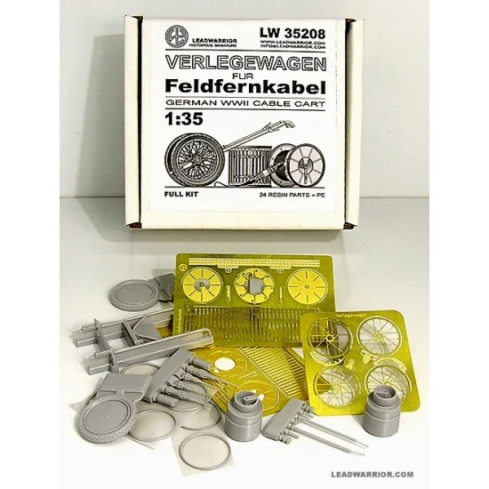 Lead Warrior 35208 1/35 Verlegewagen fur Feldfernkabel - WWII German Telephone Cable Drums & Cart