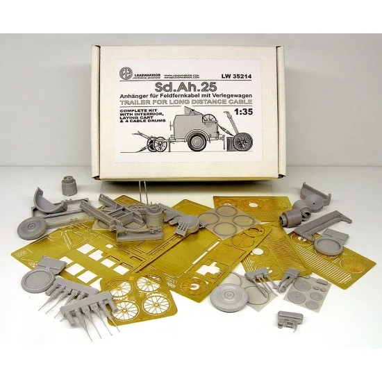 Lead Warrior 35214 1/35 SdAh.25 Cable Laying Trailer w/Feldfernkabel & Verlegewagen - Military Vehicles & Tanks