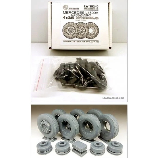 Lead Warrior 35240 1/35 Mercedes L4500A Wheels for Zvezda kits (4x4 Full-Drive, Dunlop Pattern)