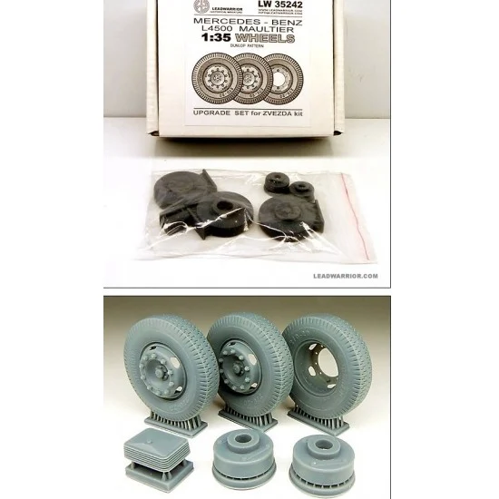 Lead Warrior 35242 1/35 Mercedes L4500 Maultier Front and Spare Wheels for Zvezda (Dunlop Pattern) - Military Vehicles & Tanks