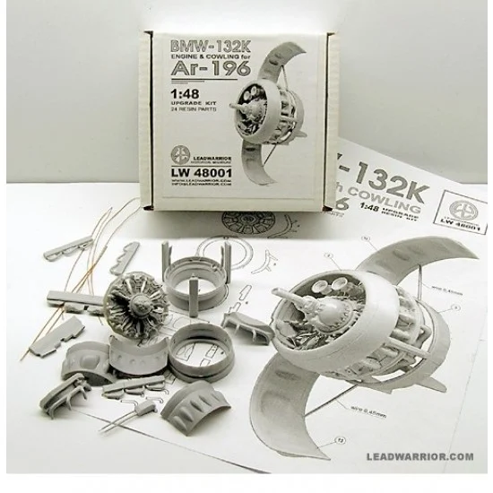 Lead Warrior 48001 1/48 Arado Ar-196 BMW-132K Engine and Cowling