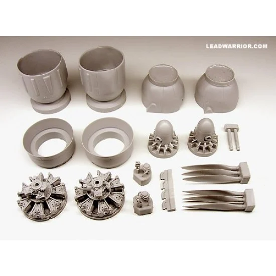 Lead Warrior 48009 1/48 Junkers Ju88G-1, S-2 BMW801 Engines (Type 2) PAIR for Dragon kit