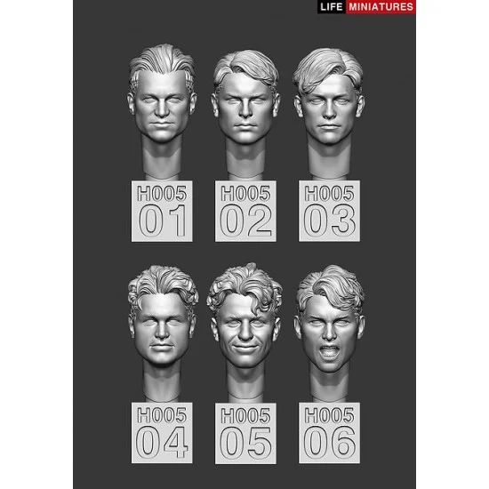 Life Miniatures 35H005 1/35 Bare Heads Set No.2 (6pcs) - Model Figures