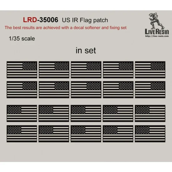 Live Resin LRD35006 1/35 US IR Flag Patch Decal - Model Figures
