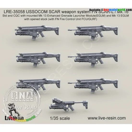 Live Resin LRE35058 1/35 USSOCOM SCAR Weapon System FN SCAR-L/Mk.16 Vol.3
