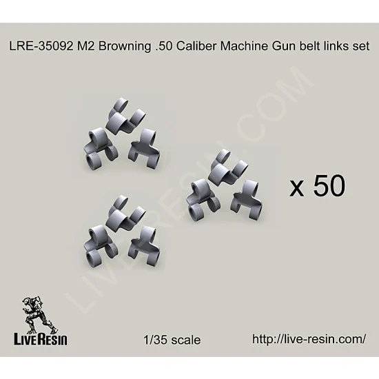 Live Resin LRE35092 1/35 M2 Browning .50 Caliber Machine Gun Belt Links Set - Model Figures