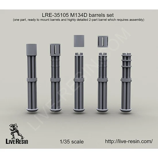 Live Resin LRE35105 1/35 M134D Minigun Barrels Set - Model Figures