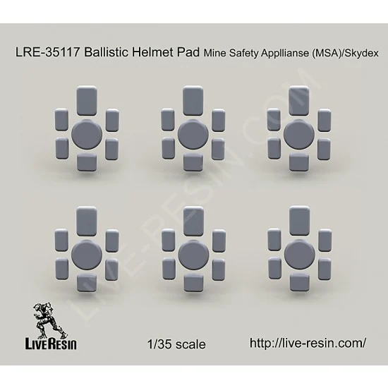 Live Resin LRE35117 1/35 Ballistic Helmet Pad Mine Safety Appliances (MSA)/Skydex - Model Figures