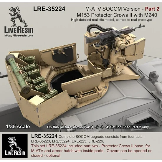Live Resin LRE35224 1/35 M-ATV SOCOM Version Upgrade Set Pt.2 - Protector Crows II Base for M-ATV&Armour Hatch