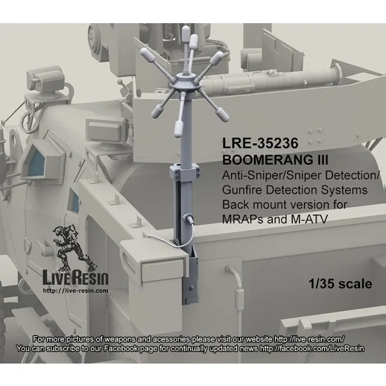 Live Resin LRE35236 1/35 Boomerang III Anti-Sniper/Sniper Detection/Gunfire Detection Systems Back Mount Ver.