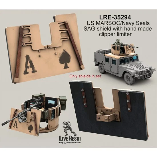 Live Resin LRE35294 1/35 US MARSOC/Navy Seals SAG Shield with Hand Made Clipper Limiter - Model Figures