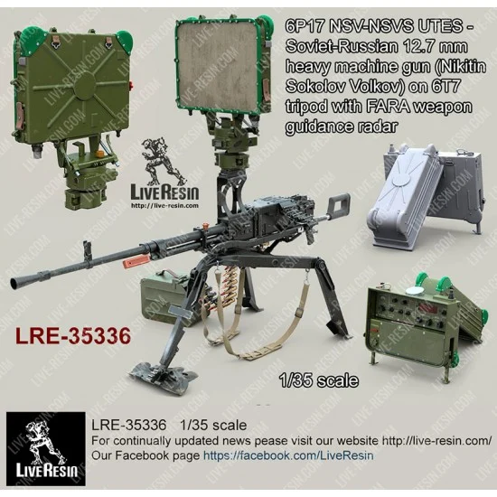 Live Resin LRE35336 1/35 6P17 NSV-VS UTES 12.7mm Calibre Heavy Machine Gun w/FARA Weapon Guidance Radar