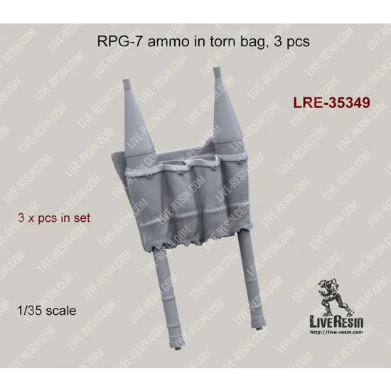 Live Resin LRE35349 1/35 RPG-7 Ammo in Torn Bag (3pcs)