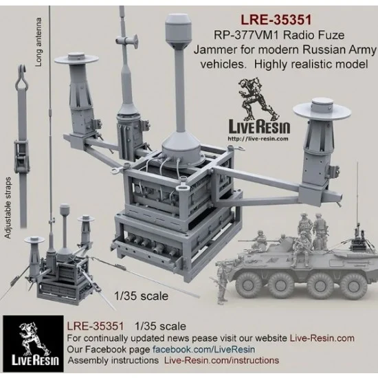 Live Resin LRE35351 1/35 Modern Russian Army Vehicles RP-377VM1 Radio Fuze Jammer