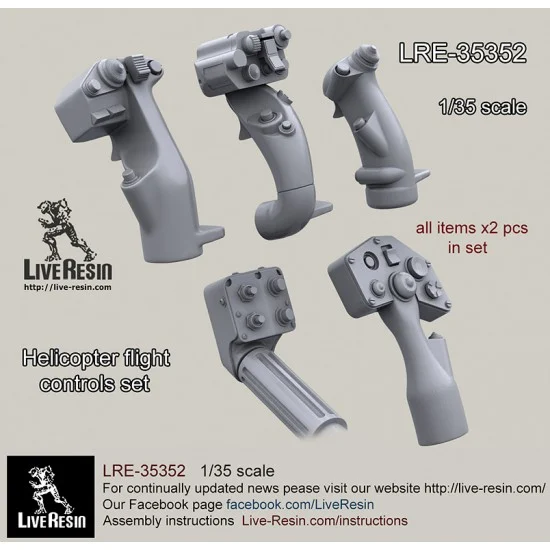 Live Resin LRE35352 1/35 Helicopter Flight Controls set - Model Planes