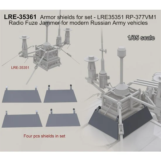 Live Resin LRE35361 1/35 Armor Shields LRE35351 RP-377VM1 Radio Fuze Jammer for Modern Russian Vehicles