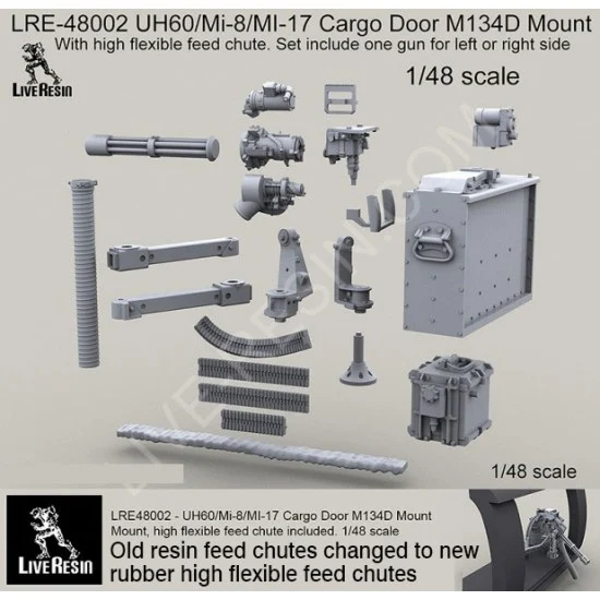 Live Resin LRE48002 1/48 UH60/Mi-8/MI-17 Cargo Door M134D Mount