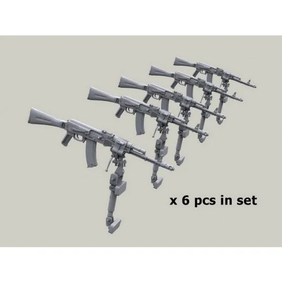 Live Resin LRE48007 1/48 Modern AK-74 Mount For Mi-24/Mi-8 Helicopter Window. Afghan War