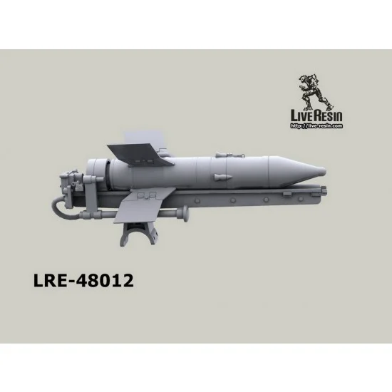 Live Resin LRE48012 1/48 Antitank Malutka Missile, Mi-8 Pilon Mount (4pcs)
