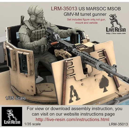 Live Resin LRM35013 1/35 US MARSOC Marine Special Operations Batalion/Navy Seals GMV-M Turret Gunner #2