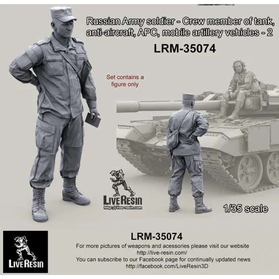 Live Resin LRM35074 1/35 Russian Soldier - Crew Member of Anti-aircraft, APC, Mobile Artillery Vehicles #2