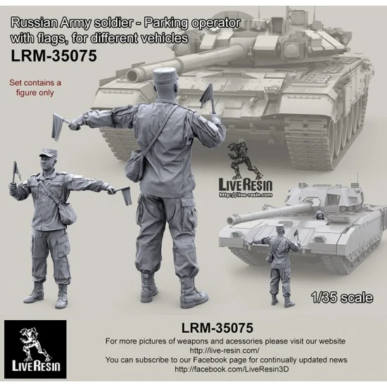 Live Resin LRM35075 1/35 Russian Soldier - Parking Operator with Flags