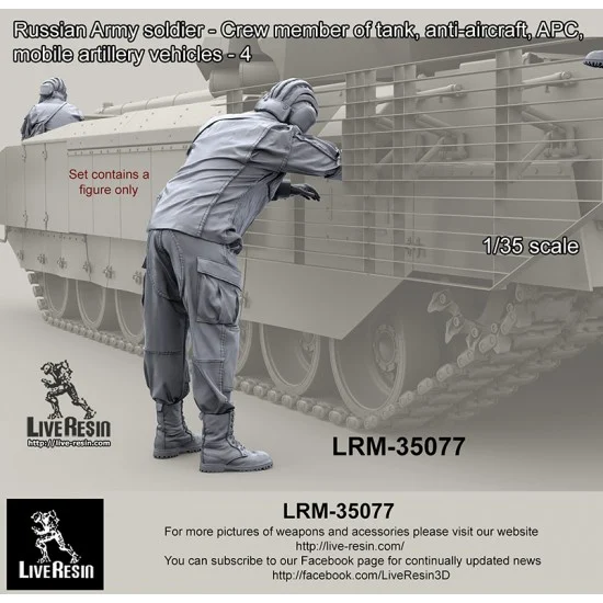 Live Resin LRM35077 1/35 Russian Soldier - Crew Member of Anti-aircraft Missile System #2