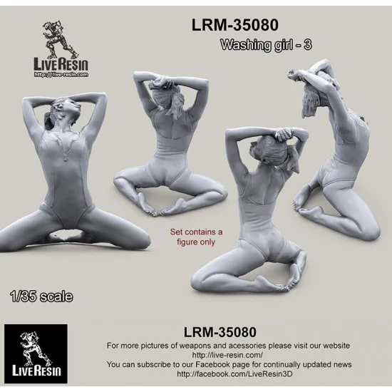 Live Resin LRM35080 1/35 Girl Posing on a Different Vehicle - Model Figures