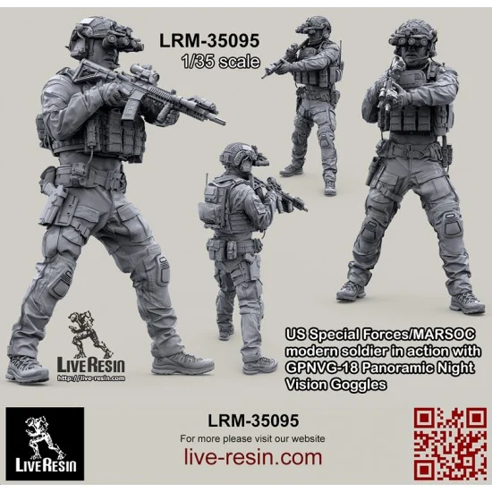 Live Resin LRM35095 1/35 US Special Forces/MARSOC Soldier w/GPNVG-18 Panoramic Night Vision Goggles Figure #6