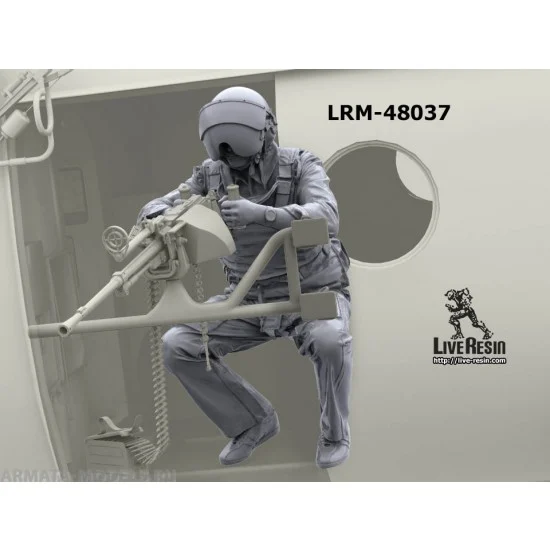 Live Resin LRM48037 1/48 Soviet Helicopter Door Gunner, Seating, Afghan War #6 - Model Figures