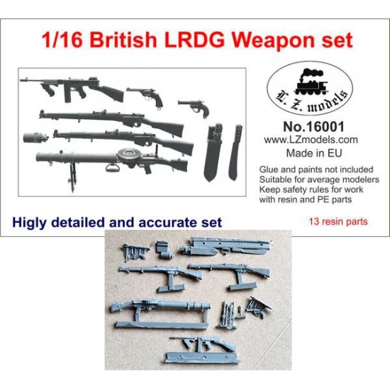 LZ Models 16001 1/16 British LRDG Weapon set - Military Vehicles & Tanks