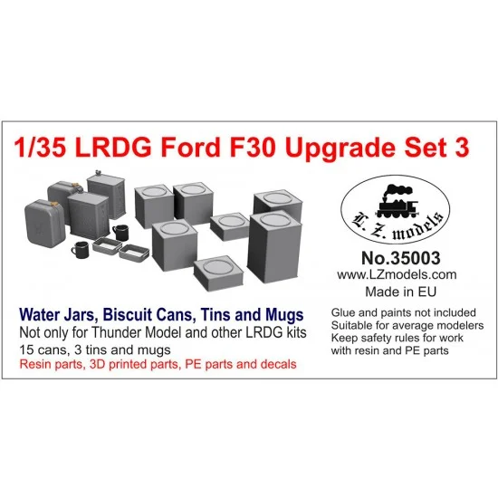 LZ Models 35003 1/35 LRDG Ford F30 Upgrade set #3 Water Jars, Biscuit Cans, Tins, Mugs - Military Vehicles & Tanks