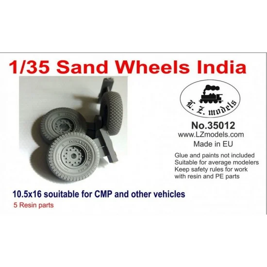 LZ Models 35012 1/35 CMP Sand Wheels India 10.5x16in - Military Vehicles & Tanks