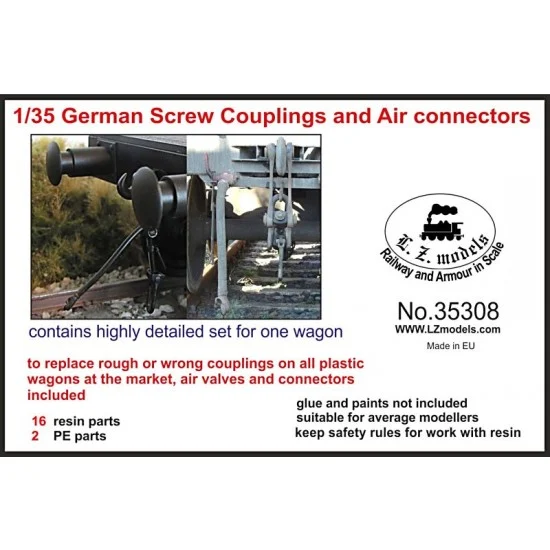 LZ Models 35308 1/35 German Wagon Screw Couplings and Air Connectors - Military Vehicles & Tanks