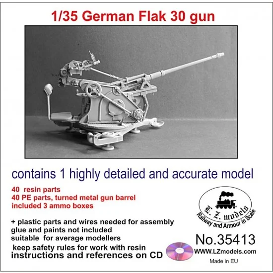 LZ Models 35413 1/35 German Flak 30 Gun (Full kit, Resin & Photo-etch parts)