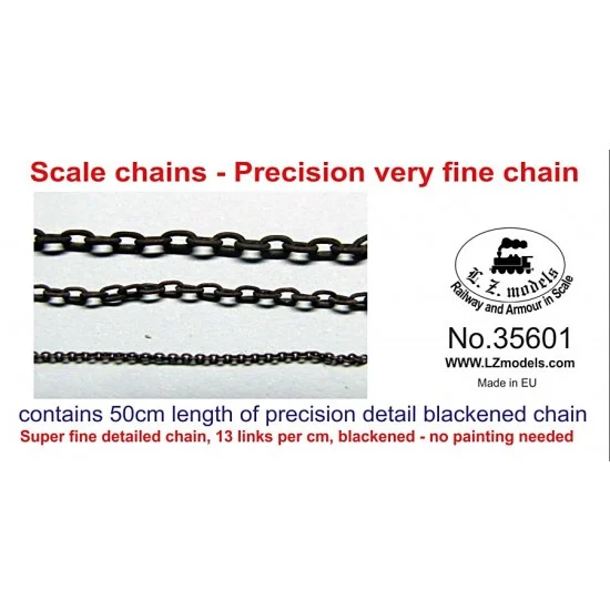 LZ Models 35601 Scale Chains - Very Fine Blackened Chain (50cm)
