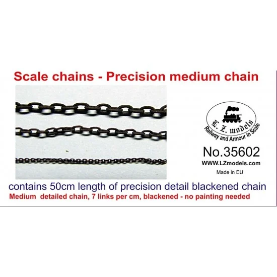 LZ Models 35602 Scale Chains - Medium Blackened Chain (50cm)
