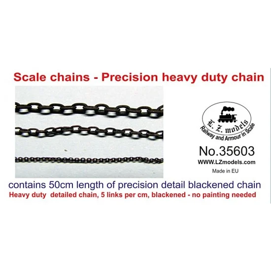 LZ Models 35603 Scale chains - Heavy Duty Blackened Chain (50cm)