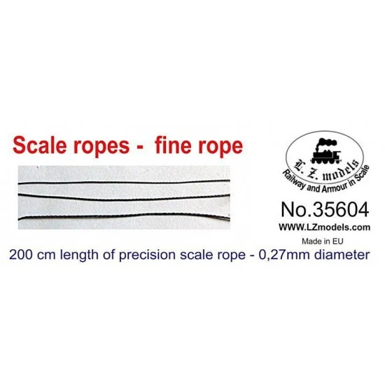 LZ Models 35604 Scale Ropes - Fine Rope (Length: 200cm, Diameter: 0.27mm)