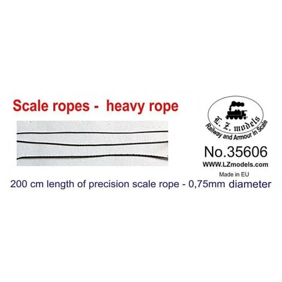 LZ Models 35606 Scale Ropes - Heavy Rope (Length: 200cm, Diameter: 0.75mm)