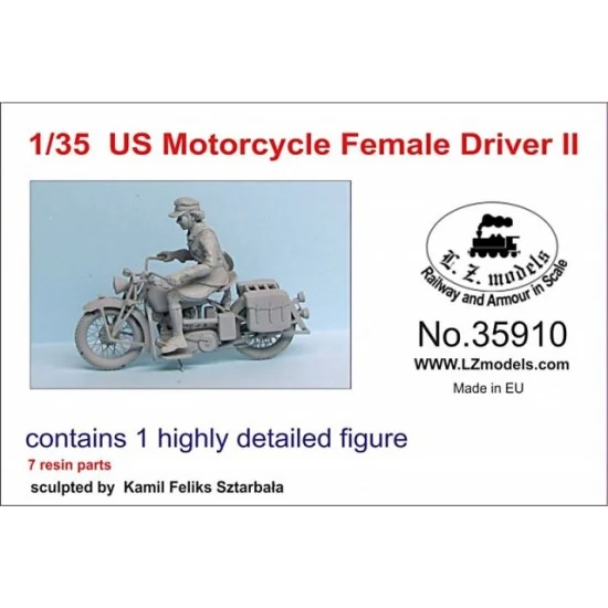 LZ Models 35910 1/35 US Motorcycle Female Driver II (1 Figure) - Model Figures