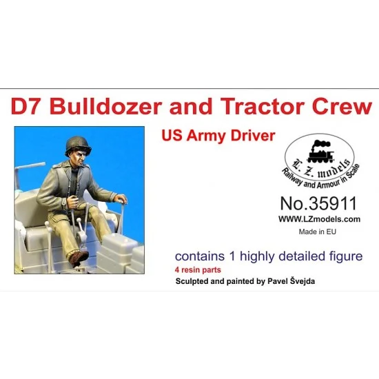 LZ Models 35911 1/35 US Army D7 Bulldozer & Tractor Crew - Driver (1 Figure)