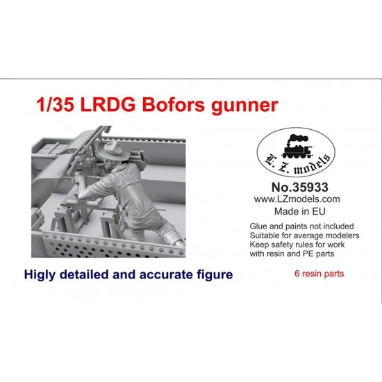 LZ Models 35933 1/35 LRDG Bofors Gun Truck Gunner - Model Figures