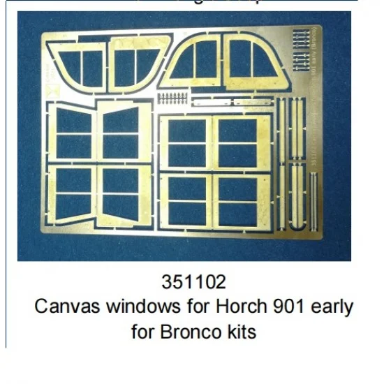 Minor 351102 1/35 Horch 901 Early Canvas Windows for Bronco kits - Military Vehicles & Tanks