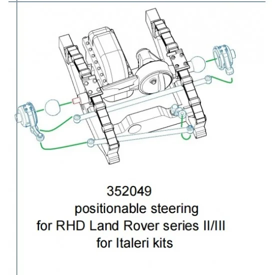 Minor 352049 1/35 RHD Land Rover II/III Positionable Steering for Italeri/Revell kits - Military Vehicles & Tanks